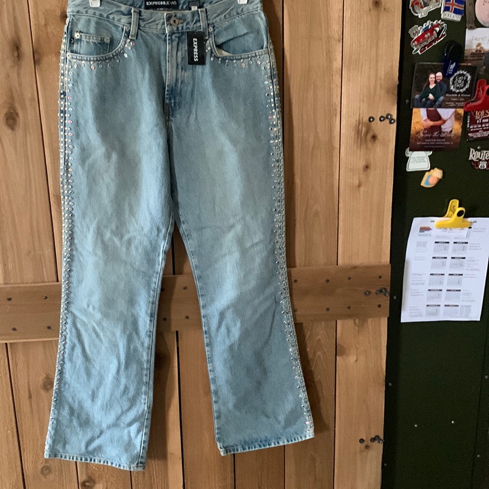Woman’s Express Jeans With Bling, Size 9-10, New With Tag